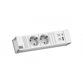 Coni PURE WHITE 2 tomas + USB A&C22W 0,20 mts.cabl