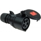 CONECTOR CEE, PRETO, IP44, 32A, 4 PÓLOS, 400V, 6H,