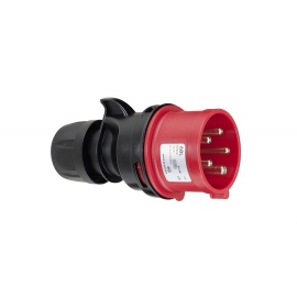 FICHA CEE, IP44, 32A, 4 POLOS, 400V, 6H, VERMELHO,